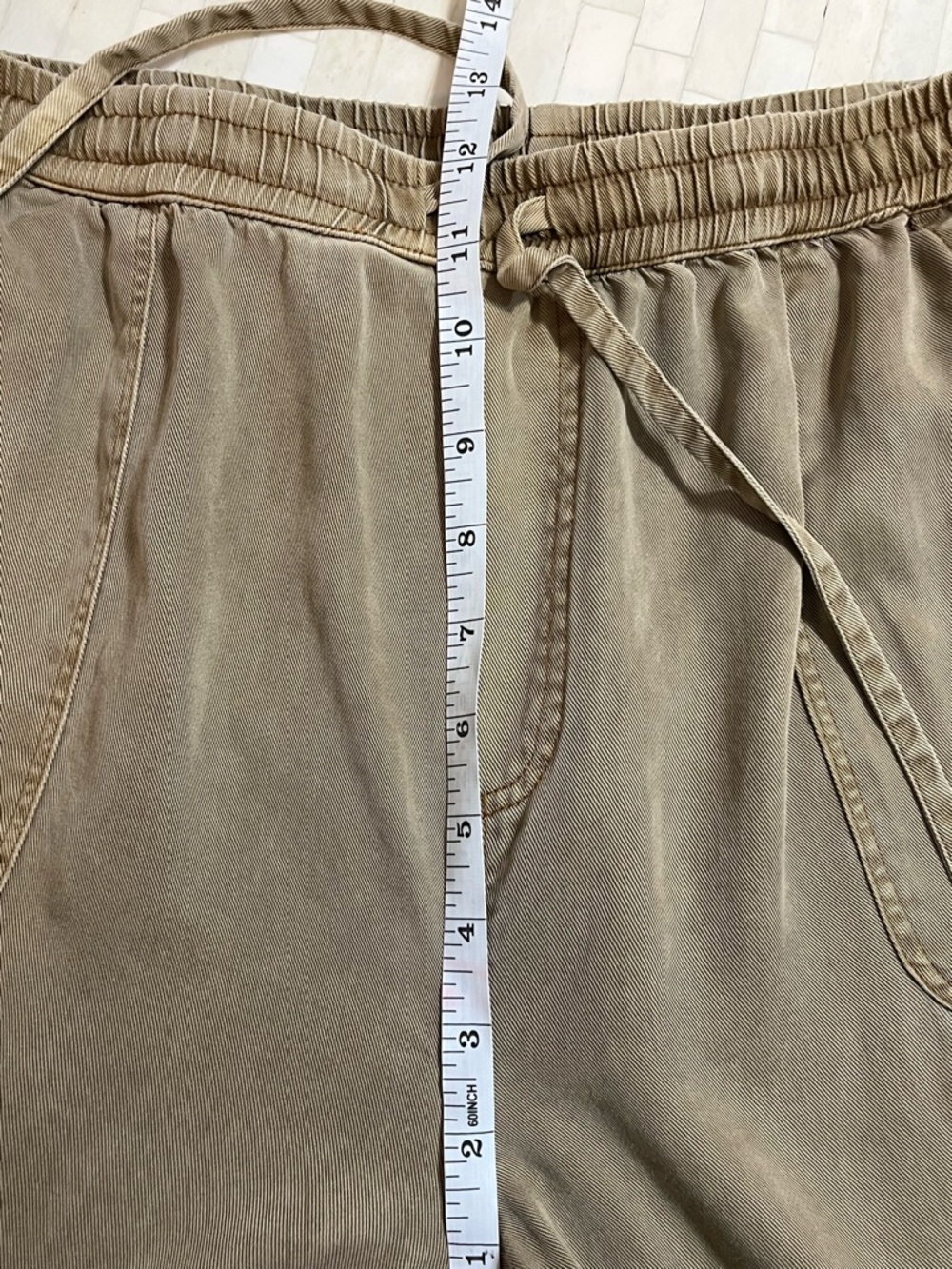 Tru Luxe Jeans Tan Side Stripe Boho Relaxed-Fit Utility Joggers size 12 - Picture 13 of 14